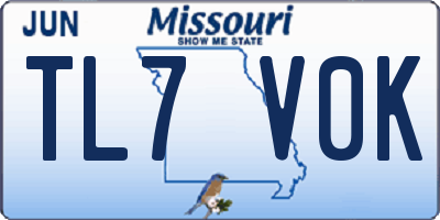 MO license plate TL7V0K