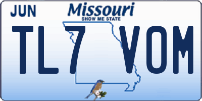 MO license plate TL7V0M