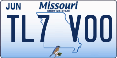 MO license plate TL7V0O