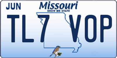 MO license plate TL7V0P