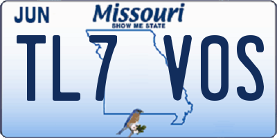 MO license plate TL7V0S