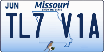 MO license plate TL7V1A