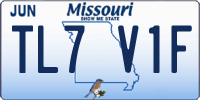 MO license plate TL7V1F