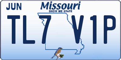 MO license plate TL7V1P