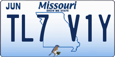 MO license plate TL7V1Y
