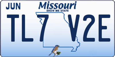MO license plate TL7V2E