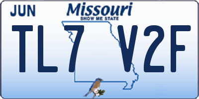MO license plate TL7V2F