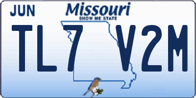 MO license plate TL7V2M