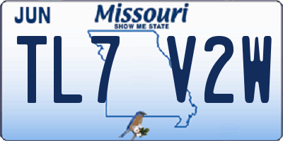 MO license plate TL7V2W