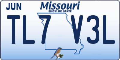MO license plate TL7V3L