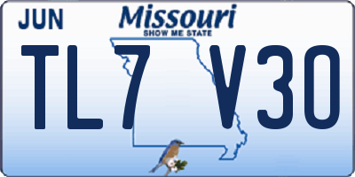 MO license plate TL7V3O
