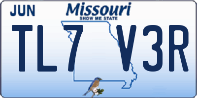 MO license plate TL7V3R
