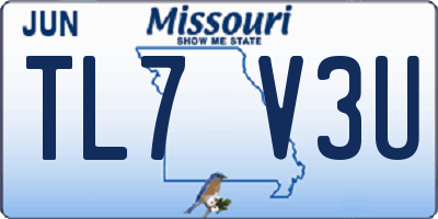 MO license plate TL7V3U