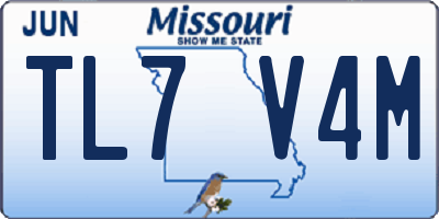 MO license plate TL7V4M
