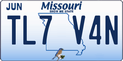 MO license plate TL7V4N