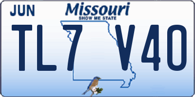 MO license plate TL7V4O