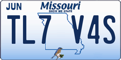 MO license plate TL7V4S