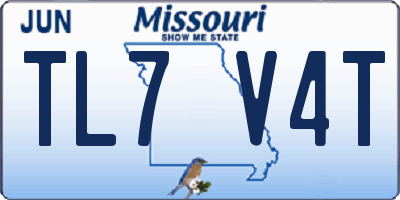 MO license plate TL7V4T