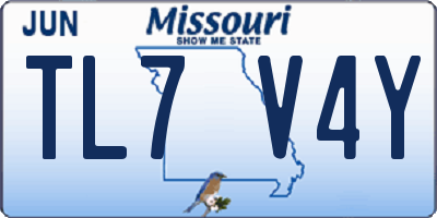 MO license plate TL7V4Y