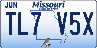 MO license plate TL7V5X