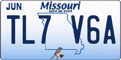 MO license plate TL7V6A