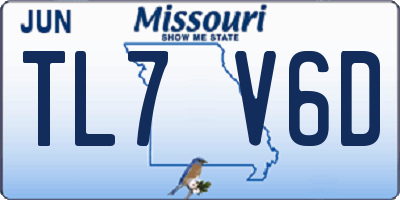 MO license plate TL7V6D