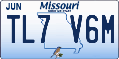 MO license plate TL7V6M