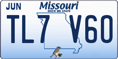 MO license plate TL7V6O