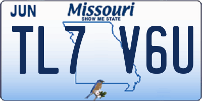 MO license plate TL7V6U