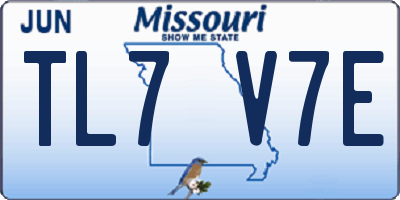 MO license plate TL7V7E