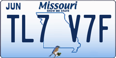 MO license plate TL7V7F