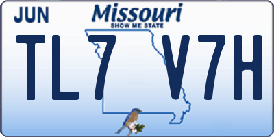MO license plate TL7V7H