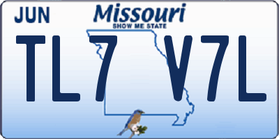 MO license plate TL7V7L