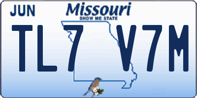 MO license plate TL7V7M
