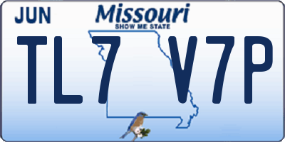 MO license plate TL7V7P