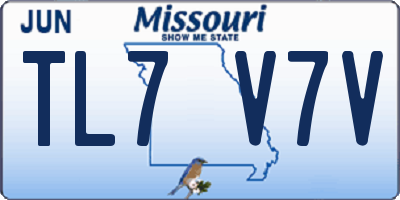 MO license plate TL7V7V