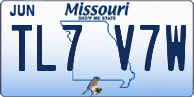 MO license plate TL7V7W