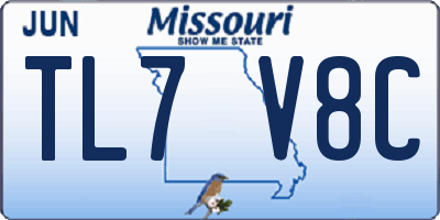 MO license plate TL7V8C