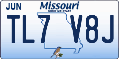 MO license plate TL7V8J