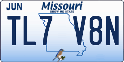 MO license plate TL7V8N