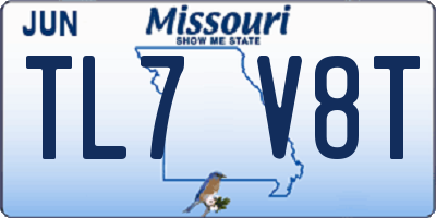 MO license plate TL7V8T