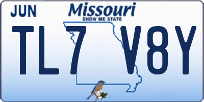 MO license plate TL7V8Y