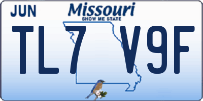 MO license plate TL7V9F