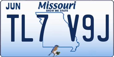 MO license plate TL7V9J