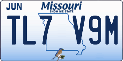 MO license plate TL7V9M
