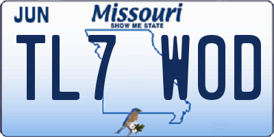 MO license plate TL7W0D