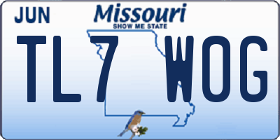 MO license plate TL7W0G