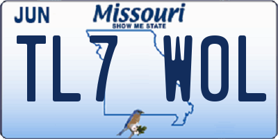 MO license plate TL7W0L