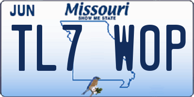 MO license plate TL7W0P