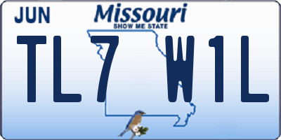 MO license plate TL7W1L